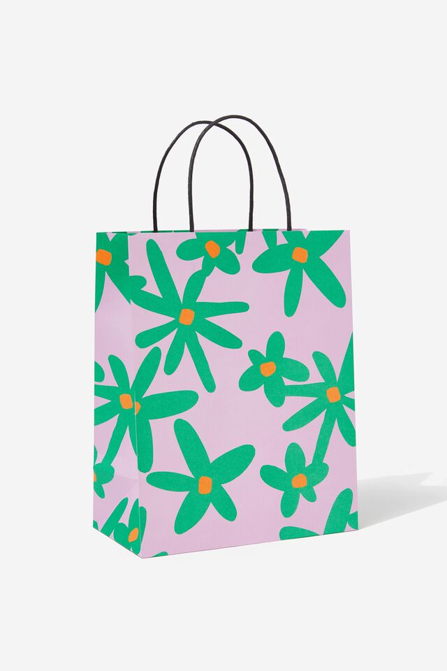 Get Stuffed Gift Bag - Medium, PAPER DAISY GREEN AND NEON ORANGE LARGE