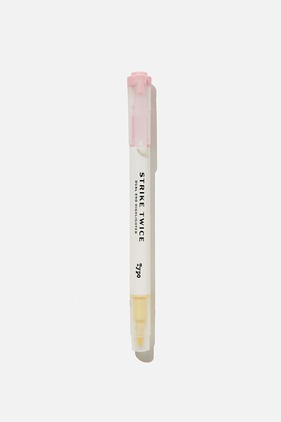 Strike Twice Dual End Highlighter, YELLOW PINK
