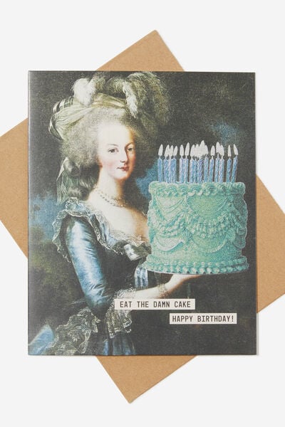 Funny Birthday Card, RENAISSANCE EAT THE DAMN CAKE