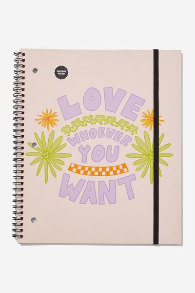 College Ruled Spinout Notebook V, LOVE WHOEVER YOU WANT!