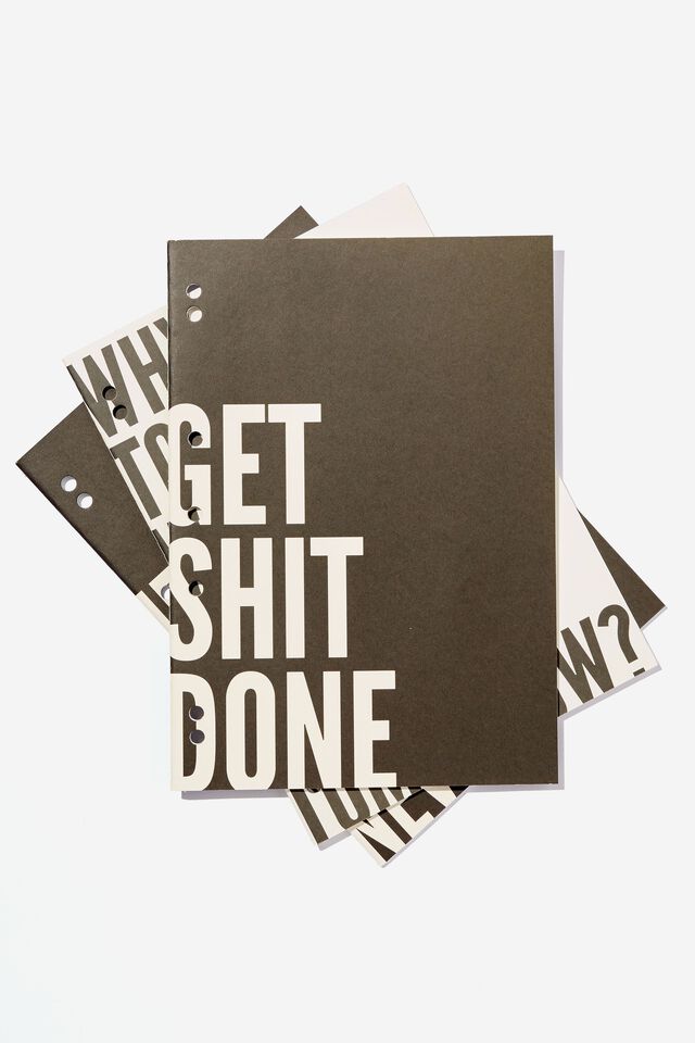 3 Pack Study Notebook, BLACK GET SHIT DONE!