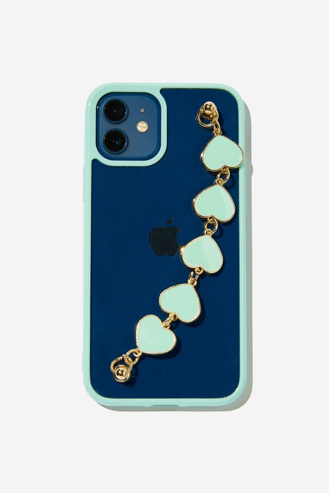 Carried Away Phone Case Iphone 12/12 Pro, SPRING MINT HEART CHAIN