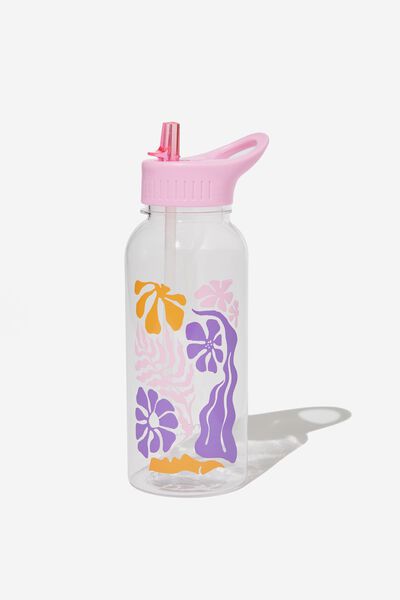 Drink It Up Bottle, ABSTRACT FLORAL CLEAR