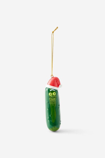 Collab Resin Christmas Ornament, LCN WB SANTA PICKLE RICK