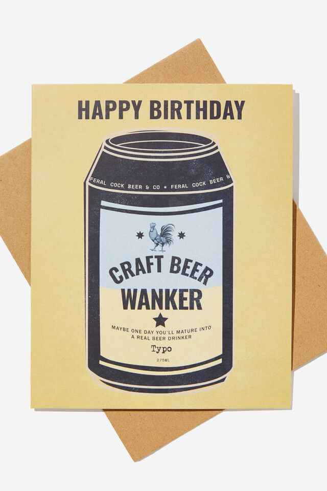 Funny Birthday Card, CRAFT BEER W*NKER MUSTARD!