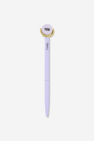 Spin Top Pen, LILAC YES NO