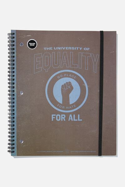 College Ruled Spinout Notebook V, BROWN/BLUE EQUALITY FOR ALL