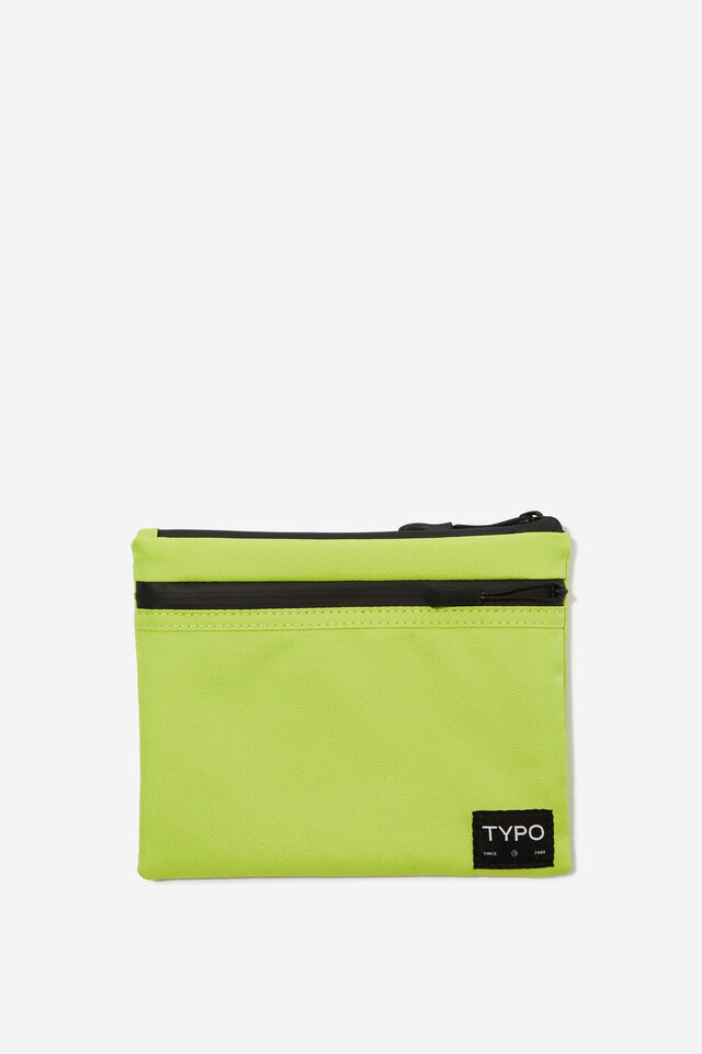 Recycled Utility Pencil Case, NEON LIME