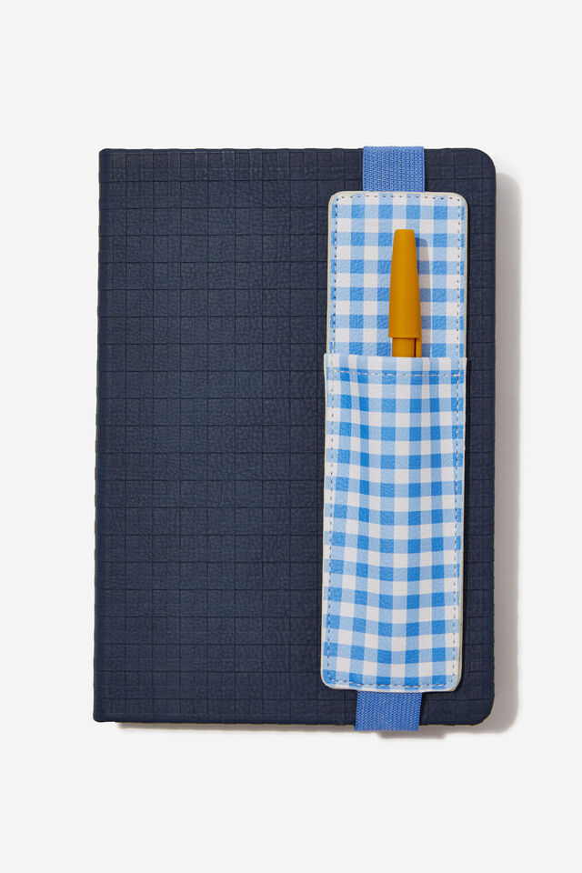 Notebook Pen Pouch, COASTAL BLUE GINGHAM