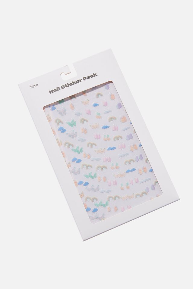 Nail Sticker Pack, BUTTERFLIES AND RAINBOWS