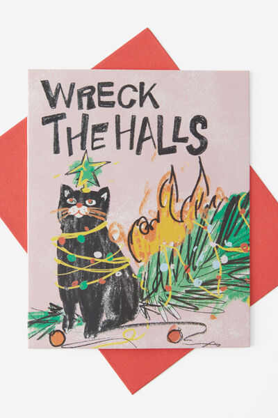 Christmas Card 2024, WRECK THE HALLS CAT