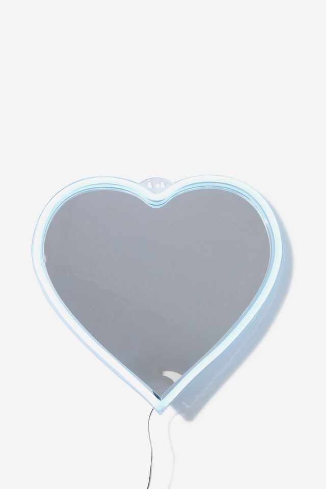Led Shaped Mirror, BLUE HEART