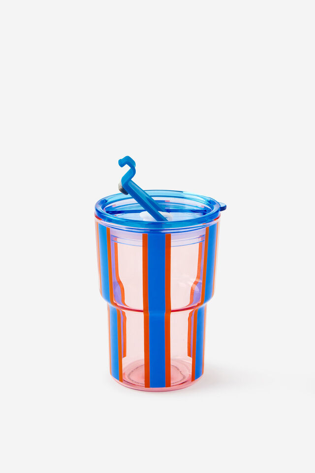 Love A Latte Glass Tumbler, STRIPE