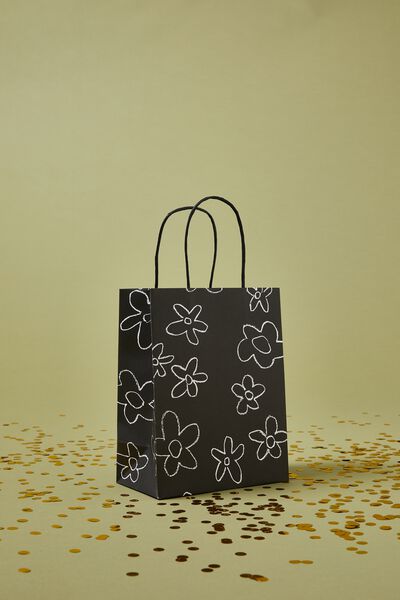 Get Stuffed Gift Bag - Small, BLACK KEYLINE DAISY