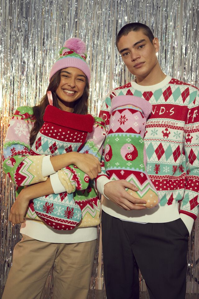 Christmas Knit Stocking, LCN WB FRIENDS FAIRISLE