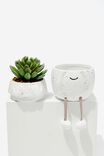 Stashed Away Mini Planter, WHITE SPECKLE FACE ROPE LEGS - alternate image 2