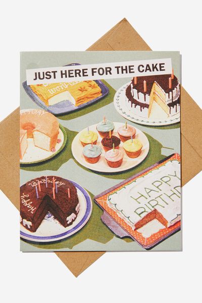 Premium Funny Birthday Card, SCENTED JUST HERE FOR CAKE