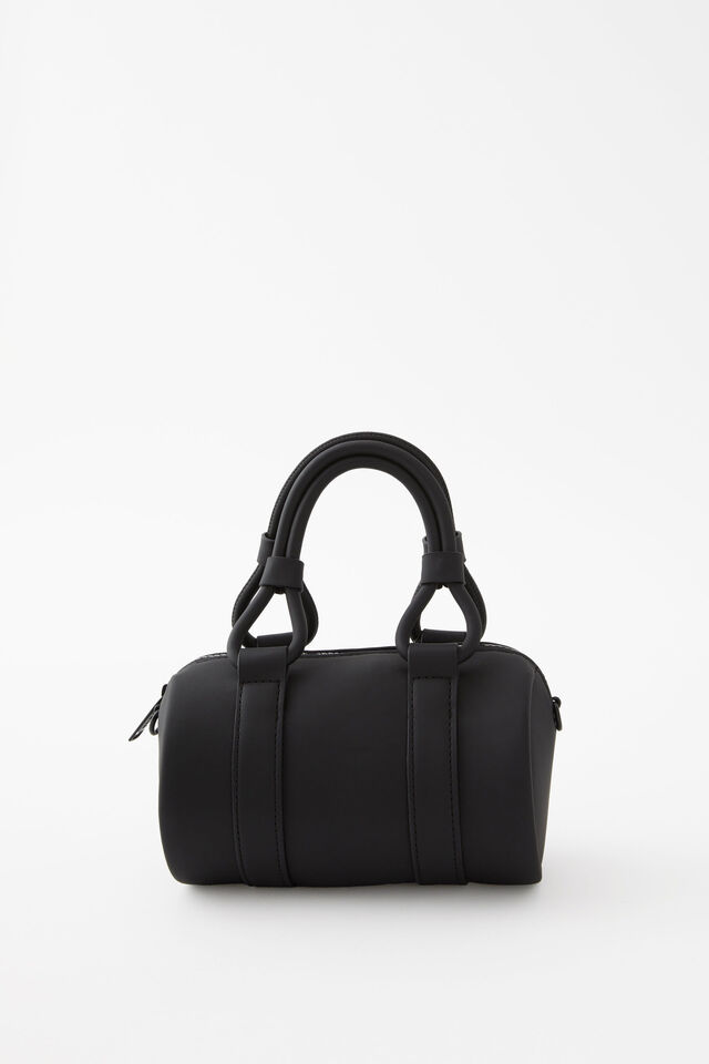 Amelia Mini Duffle, BLACK SMOOTH