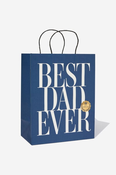 Get Stuffed Gift Bag - Medium, BEST DAD EVER OFFICAL NAVY