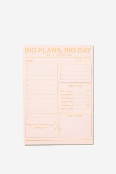 A5 Plan Ahead Planner, BIG PLANS BIG DAY