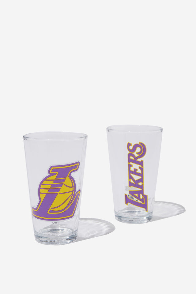 Lakers Glass Tumbler Set Of 2, LCN NBA LAKERS LOGO