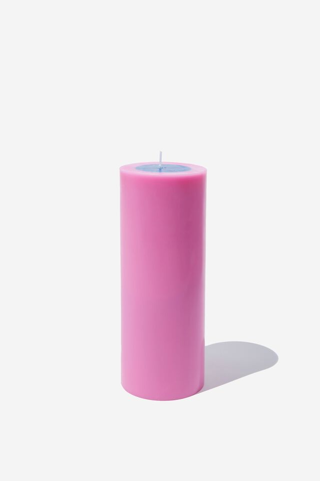 Stand Out Pillar Candle, POP PINK & SKYSCRAPER BLUE