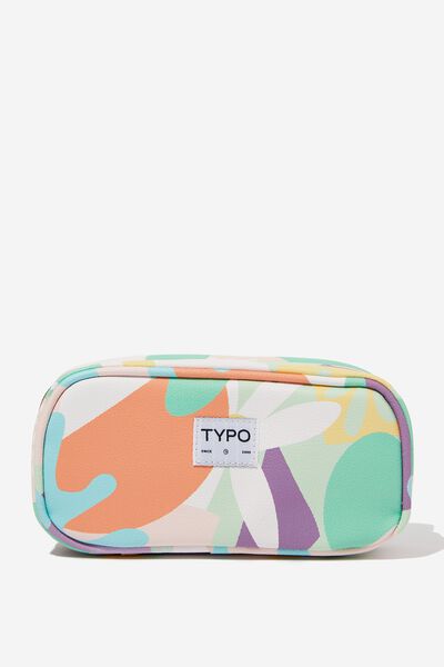 Luca Pu Pencil Case, ABSTRACT FLORAL SOFT POP