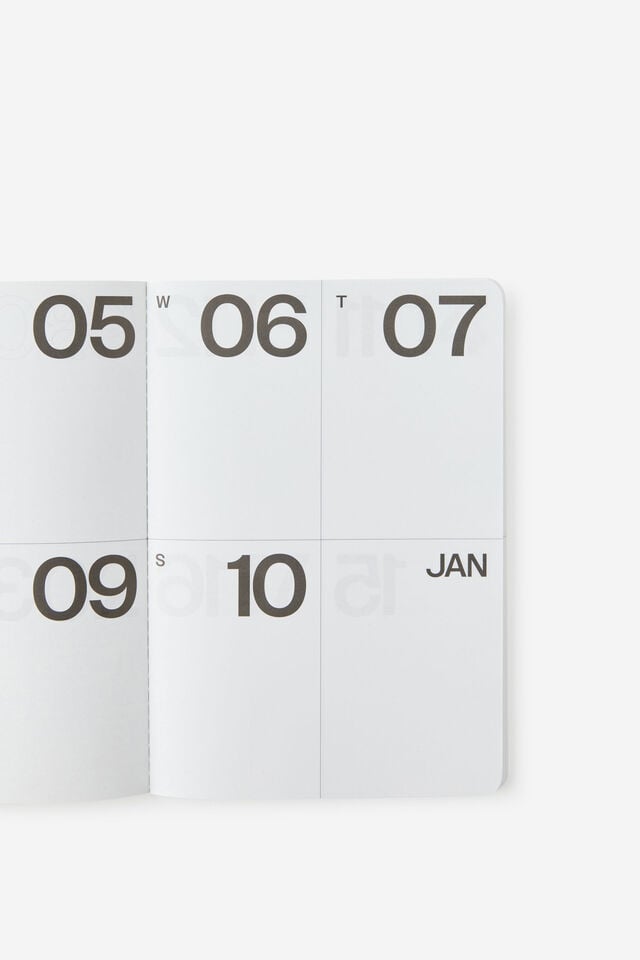 2027 A5 Weekly Open Agenda Diary, STRAWBERRY MILK/LAVA RED