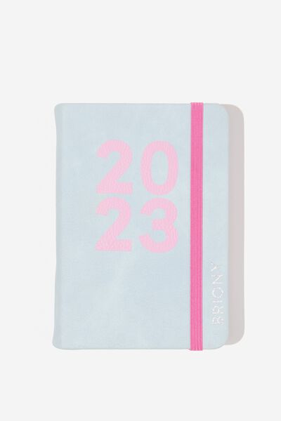Personalised 2023 A6 Daily Buffalo Diary, ARCTIC BLUE PINK