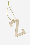 Metal Alphabet Christmas Ornament, GOLD Z - alternate image 1