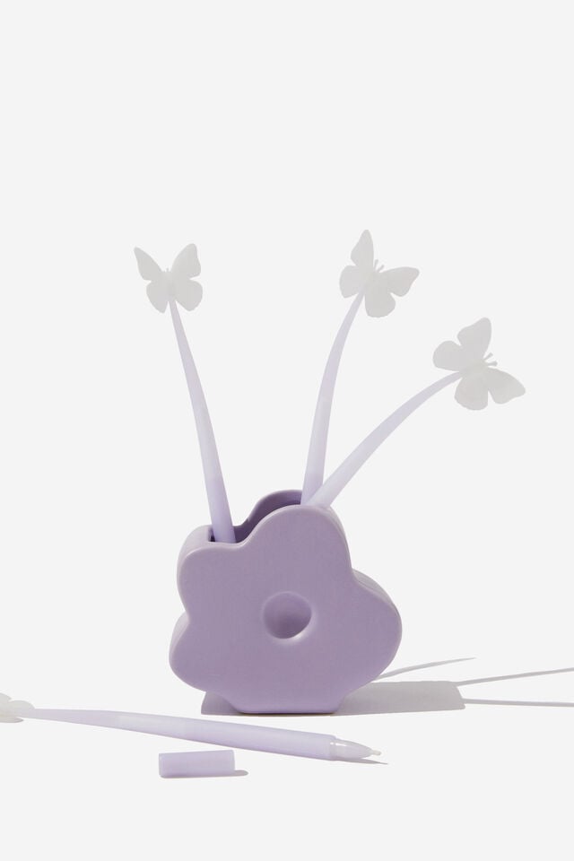 Flower And Butterfly Pen Set, SOFT LILAC