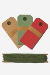 Tag & Twine Set, RED/GREEN/GOLD - alternate image 1