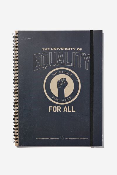 College Ruled Spinout Notebook V, EQUALITY FOR ALL COLLEGIATE