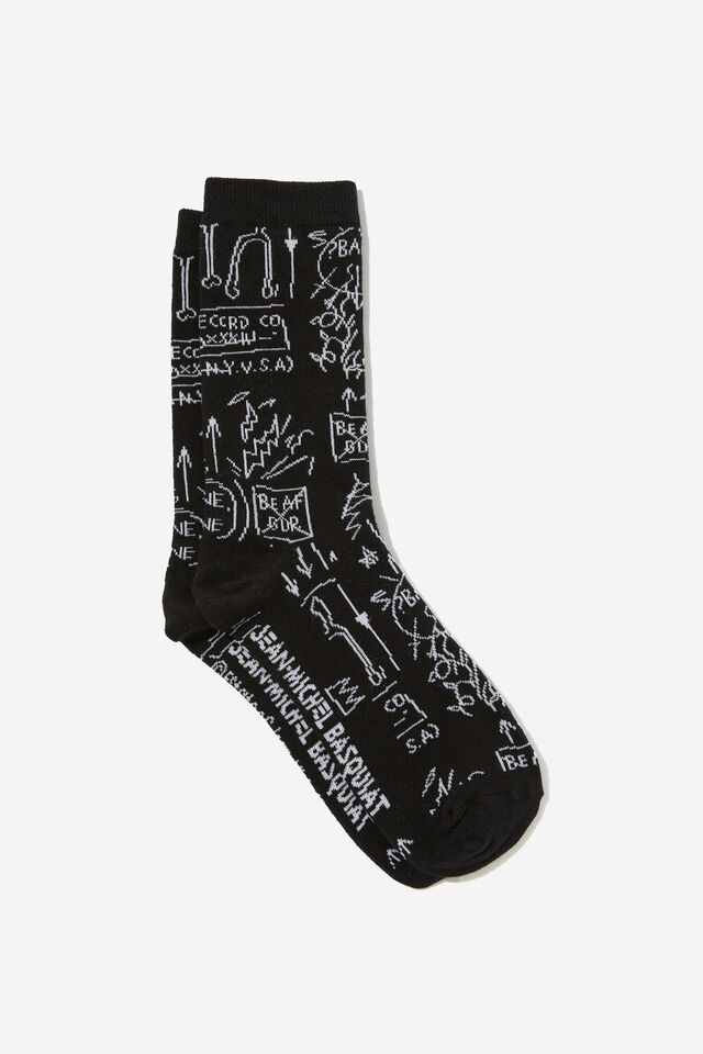 Basquiat Socks, LCN BSQ BASQUIAT YDG BLACK TUBE