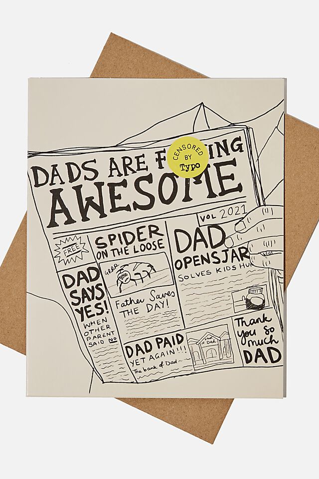 Fathers Day Card, DADS ARE FCKING AWESOME NEWSPAPER!!