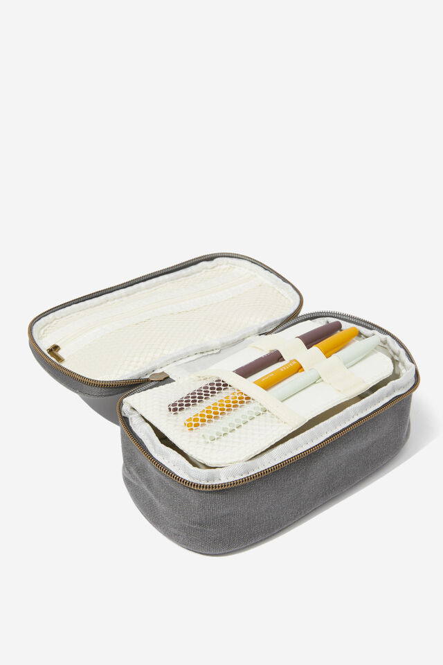 Arlow Pencil Case, SPLIT DITSY / WELSH SLATE