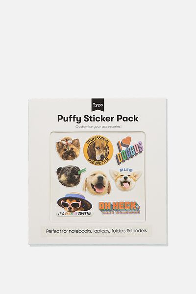 Puffy Sticker Pack, I HEART DOGGOS