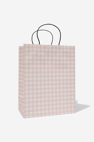 Get Stuffed Gift Bag - Medium, BALLET BLUSH GINGHAM