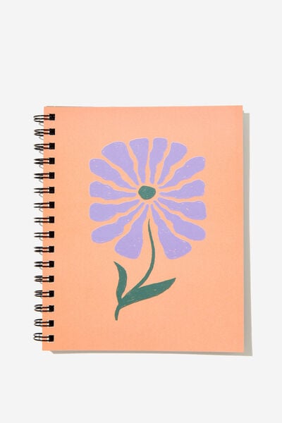 A5 Campus Notebook Recycled, LILAC FLOWER