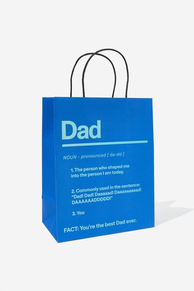 Get Stuffed Gift Bag - Medium, DAD NOUN NAVY