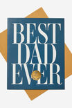 Fathers Day Card 2024, BEST DAD EVER NAVY GOLD SEAL - alternate image 1