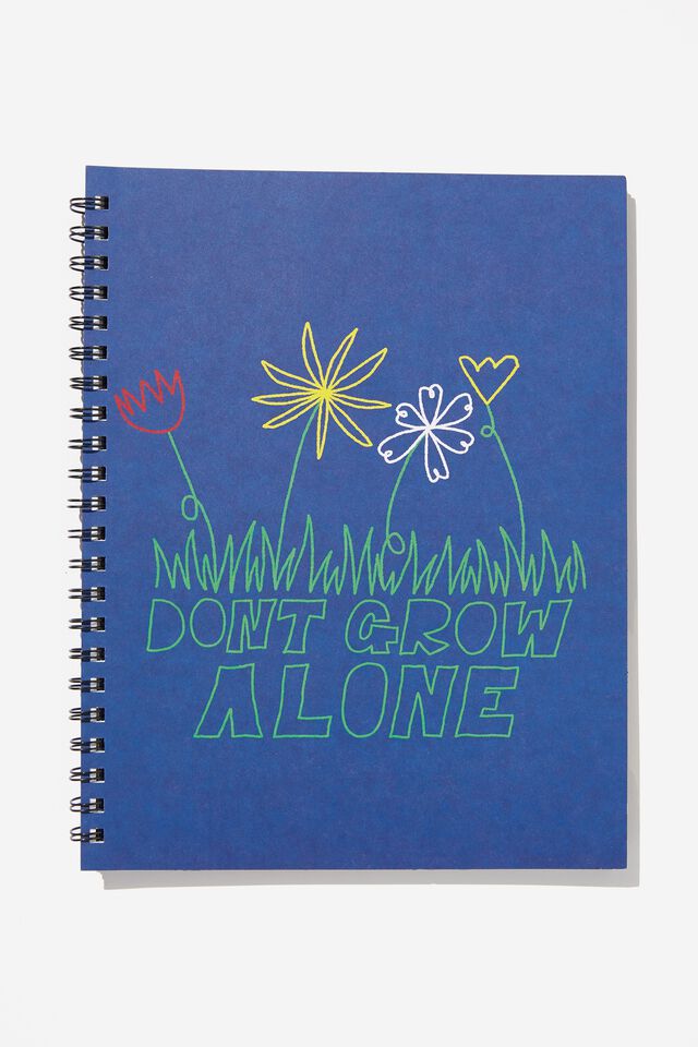 A4 Campus Notebook, DON T GROW ALONE NAVY FLORAL