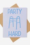 Funny Birthday Card, PARTY HARD WALKER - alternate image 1