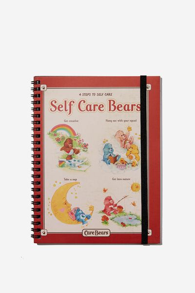 A5 Spinout Notebook Recycled, LCN CLC CARE BEARS SELF CARE GUIDE RED