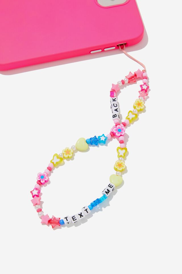 Carried Away Phone Charm Strap, TEXT ME BACK/MULTI