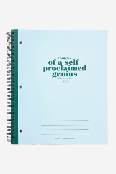 College Ruled Campus Notebook, SELF PROCLAIMED GENIUS