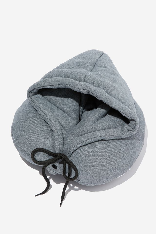 Travel Hoodie Neck Pillow, CHARCOAL MARLE