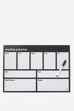 A3 Extra Large Magnetic Planner, BLACK AND WHITE SOLID - alternate image 1