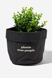 Canvas Planters, PLANTS OVER PEOPLE COOL GREY CANVAS - alternate image 1