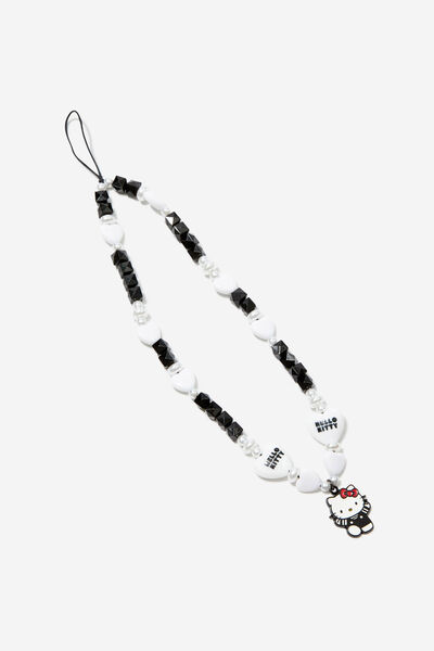 Collab Carried Away Phone Charm Strap, LCN SAN HELLO KITTY / BLACK